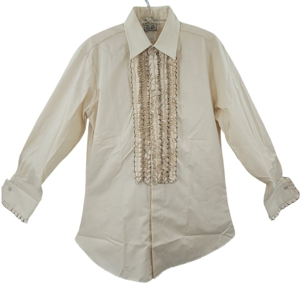 H Bar C Vintage 70s Western Ruffle Shirt Cowboy Ranchwear Disco Western